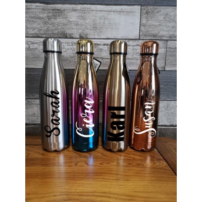 Personalised metal vacuum water bottle