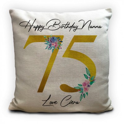 Linen Birthday Cushion Cover
