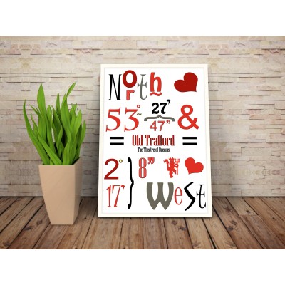 Sporting Venue Map Co-ordingates print