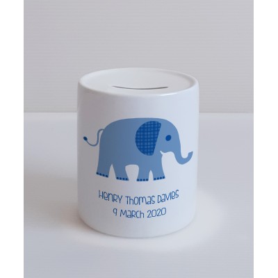 Personalised elephant money box Personalised elephant money box