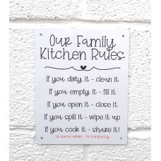Our Family Kitchen Rules Sign