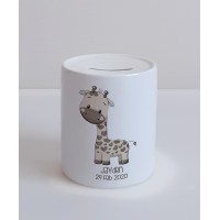 Personalised giraffe money box