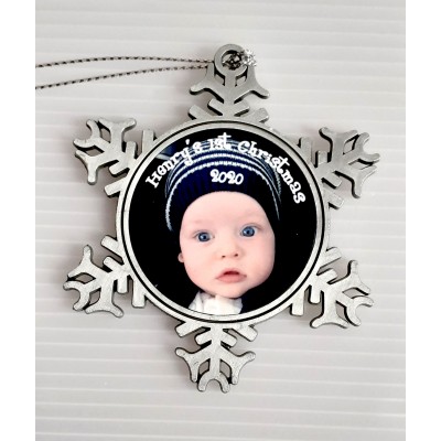 Personalised snowflake tree decoration