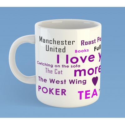 Personalised 'Things I love you more than' mug
