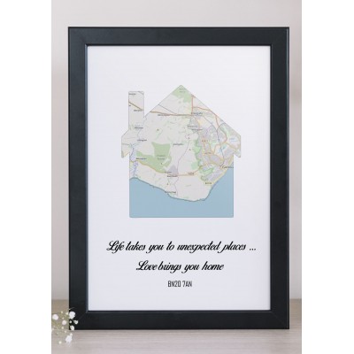 Personalised mapped house warming  gift