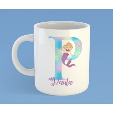 Mermaid Alphabet Initial mug