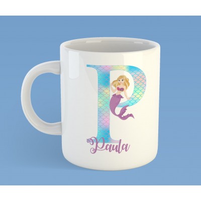 Mermaid Alphabet Initial mug