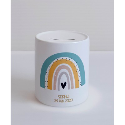 Modern rainbow personalised moneybox Modern rainbow personalised moneybox