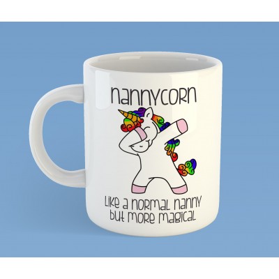 Dabbing Nannycorn mug - Modern Text