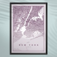 City Street Map Art - Monochrome - PRINT ONLY City Street Map Art - Monochrome - PRINT ONLY