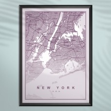 City Street Map Art - Monochrome - PRINT ONLY