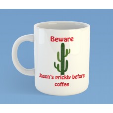 Personalised  - Prickly before coffee mug