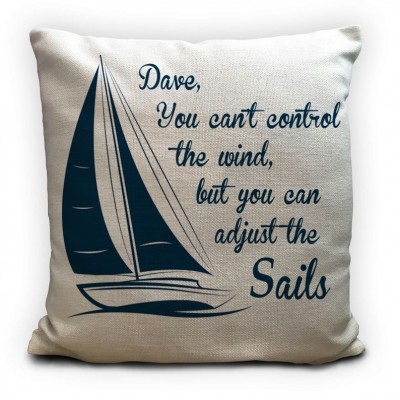Boating gift for narrow boat, barge, sailing boat - personalised cushion cover