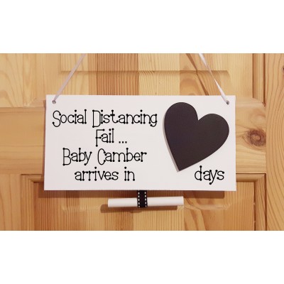 Lockdown baby countdown arrival plaque