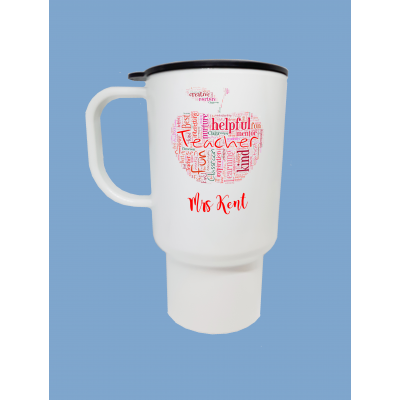Personalised Teacher Apple Travel Mug