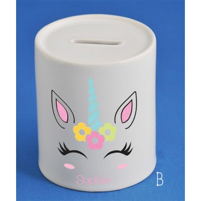 Personalised Unicorn moneybox - B