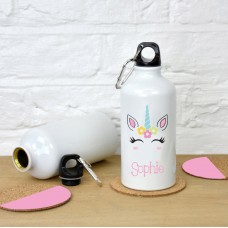 Personalised unicorn face drinks bottle