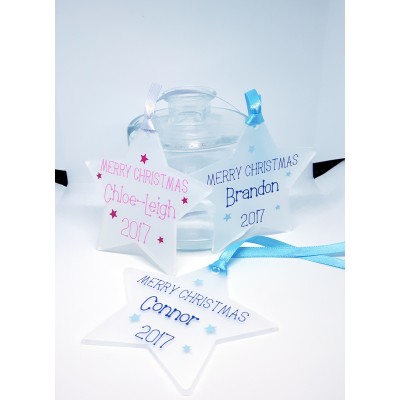 Personalised Christmas Tree Star Decoration Personalised Christmas Tree Star Decoration