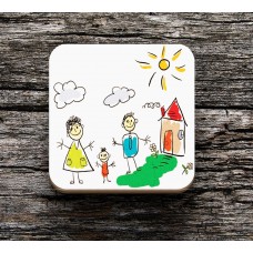Child's own drawing coasters
