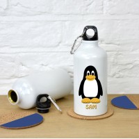 Personalised penguin drinks bottle